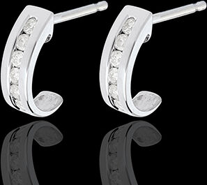 Edenly Diamant Ohrringe Halbmond in Weissgold - 0.22 Karat - 12 Diamanten