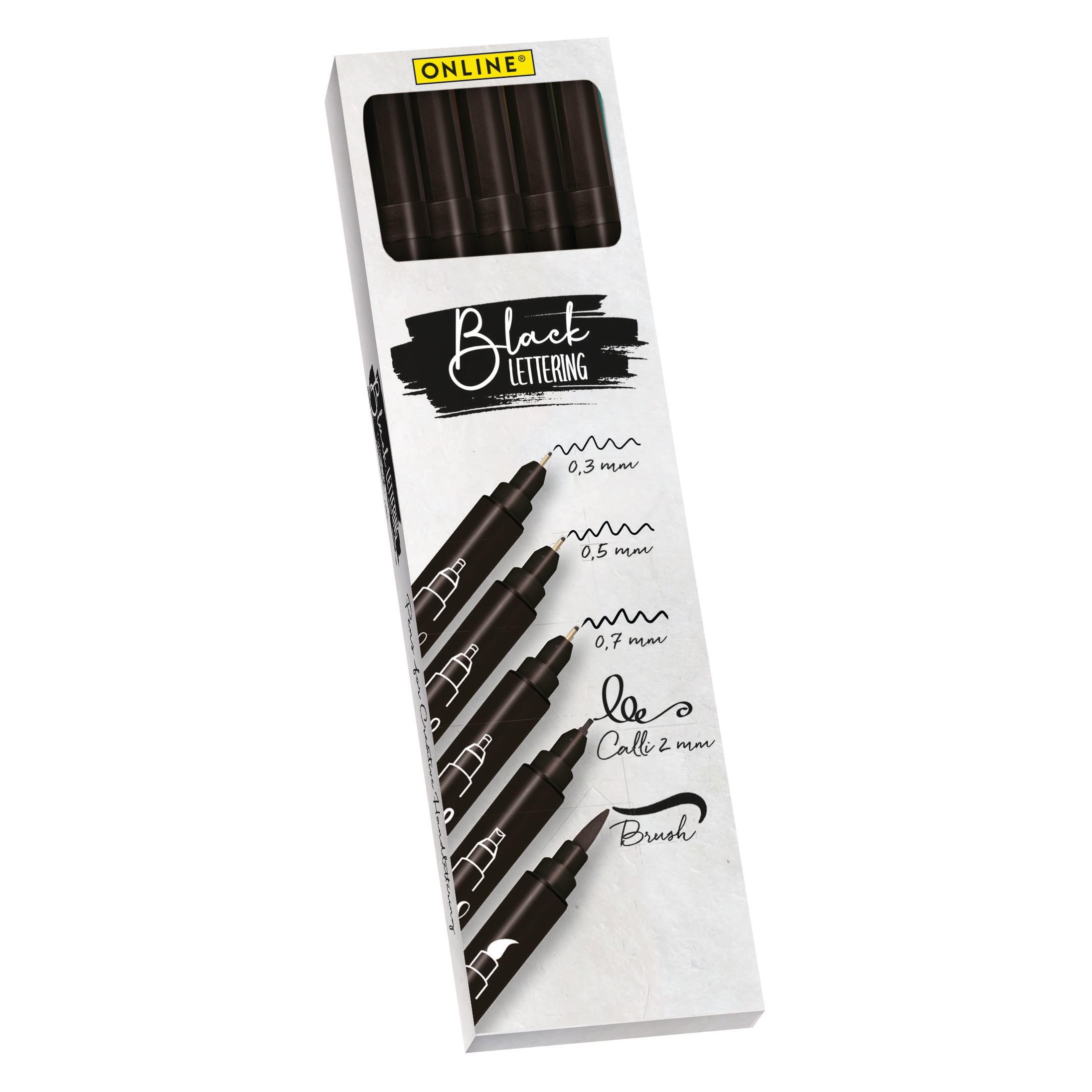 Online Black Lettering Set (5x) (19114)