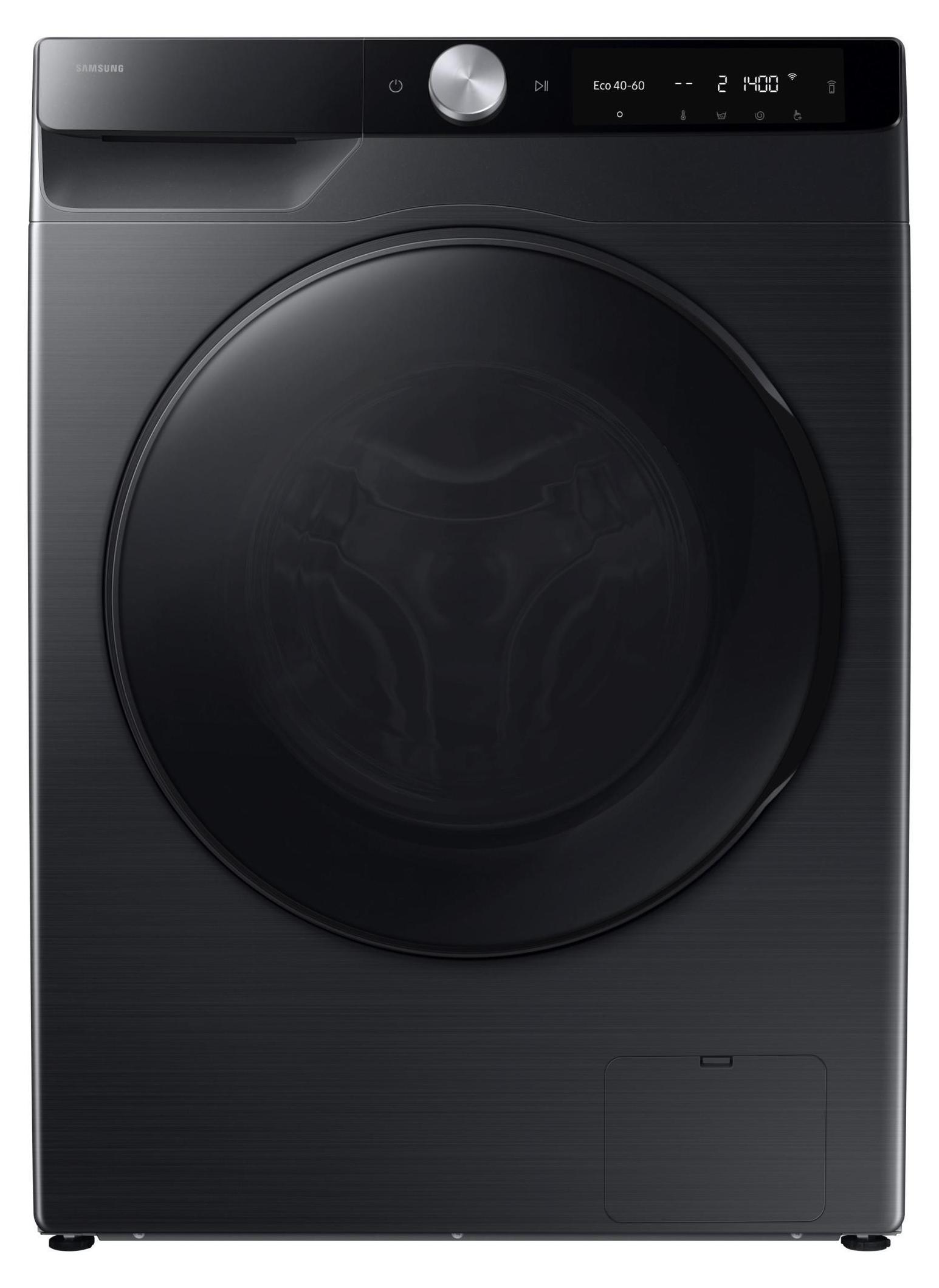 Samsung 9+5 kg WD6100D SLIM Waschtrockner, mit AI Wash und AI Ecobubble /A (-10%), Frontlader, Freistehend, Schwarz, Links, Schwarz, Drehregler, Berührung