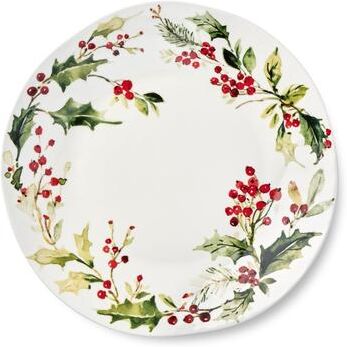 Certified International "Certifed International Holly And Vines Round Platter 13"" - 13 L x 13 W x 1.5 H"