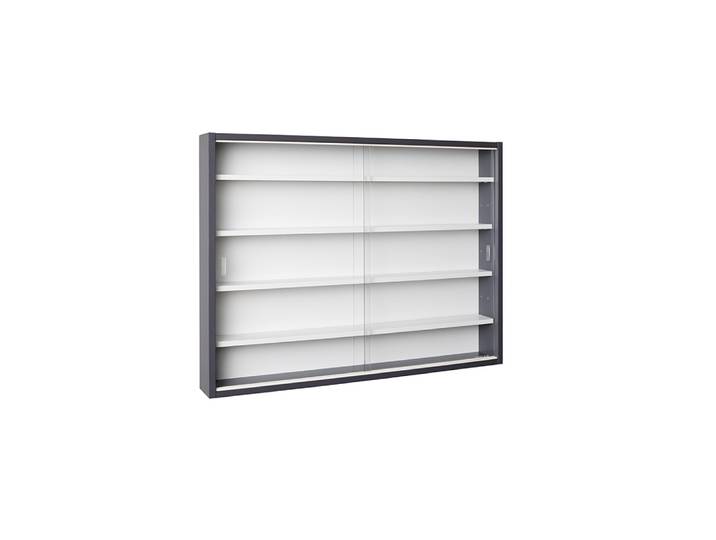 Vitrine de collection étagère murale COLLECTY gris blanc