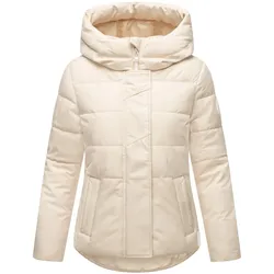 MARIKOO Damen Winter Jacke gesteppt Teddyfell gefüttert Steppjacke mit Kapuze & Recyceltes Obermaterial Elira