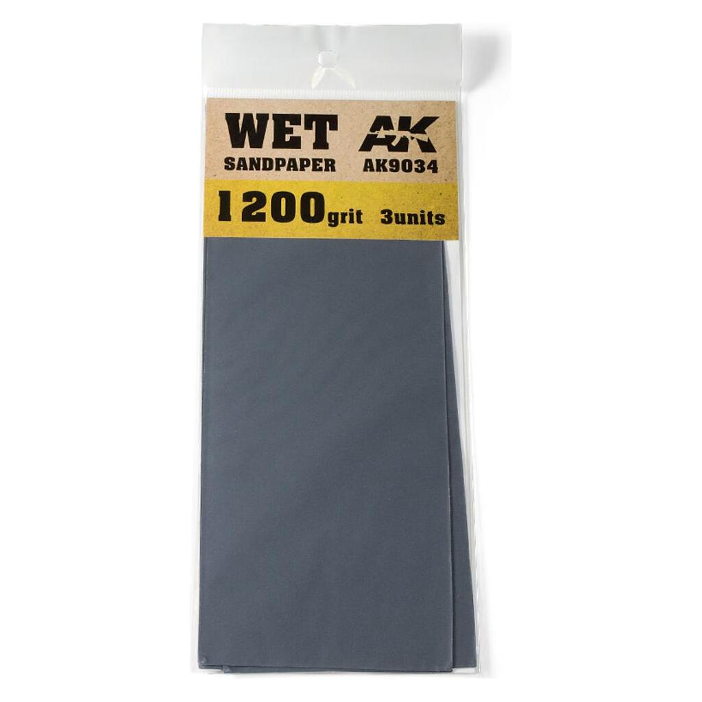 AK Interactive Wet Sandpaper 1200 Grit. 3 units (AK9034)