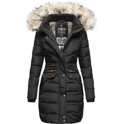 NAVAHOO Damen Stylischer Steppmantel Winter Parka mit edlem Fellimitat Paula