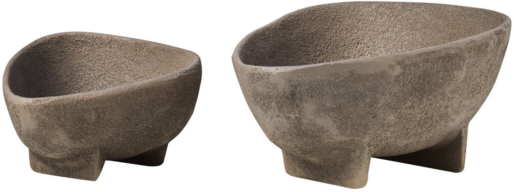 Ivy Bronx Deriva Handmade Metal Decorative Bowl - Set of Grey