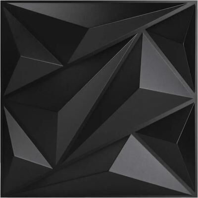 Useful Little Things Geometric Diamond Pattern Three Dimensional Wall Panel Set black A