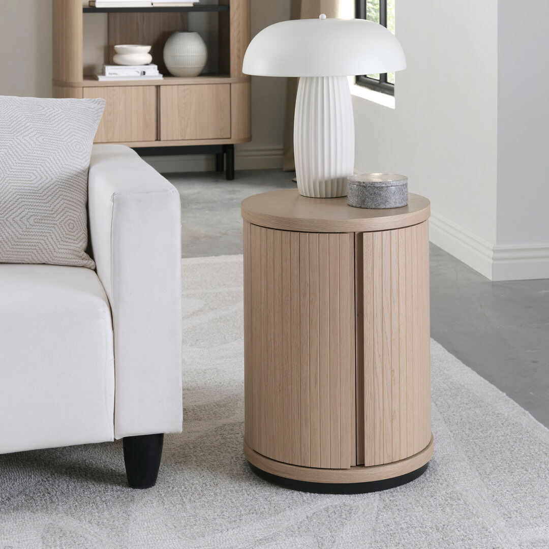 Union Rustic End Table Beige 56cm H X 41cm W X 41cm D