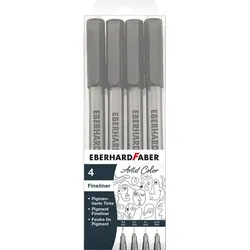 Eberhard Faber Fineliner, schwarz, 4 Stifte