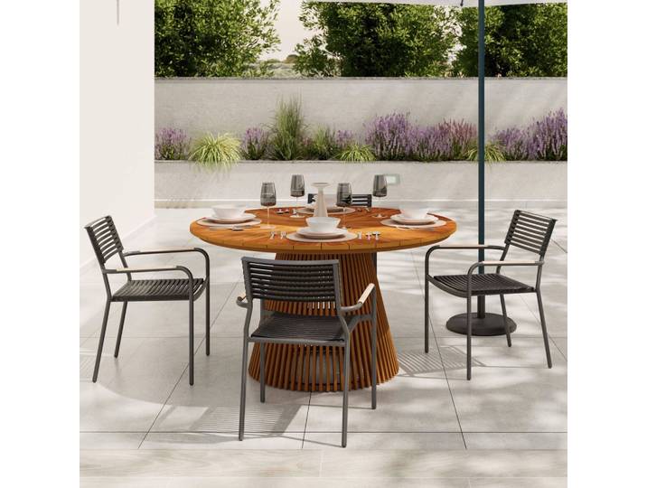 Gartentisch Santorin Naturfarben Teakholz
