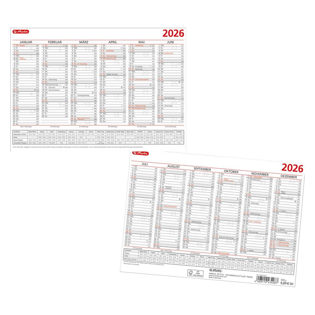 Herlitz Tafelkalender A5, 2026 (A5) (300014231)