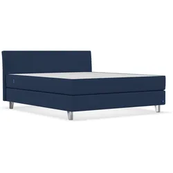BRUNO Boxspringbett Premium 160x200cm in Blau | Matratzen-Härtegrad: Links H3 / Rechts H3 | mehrfach ausgezeichnet in Design & Qualität
