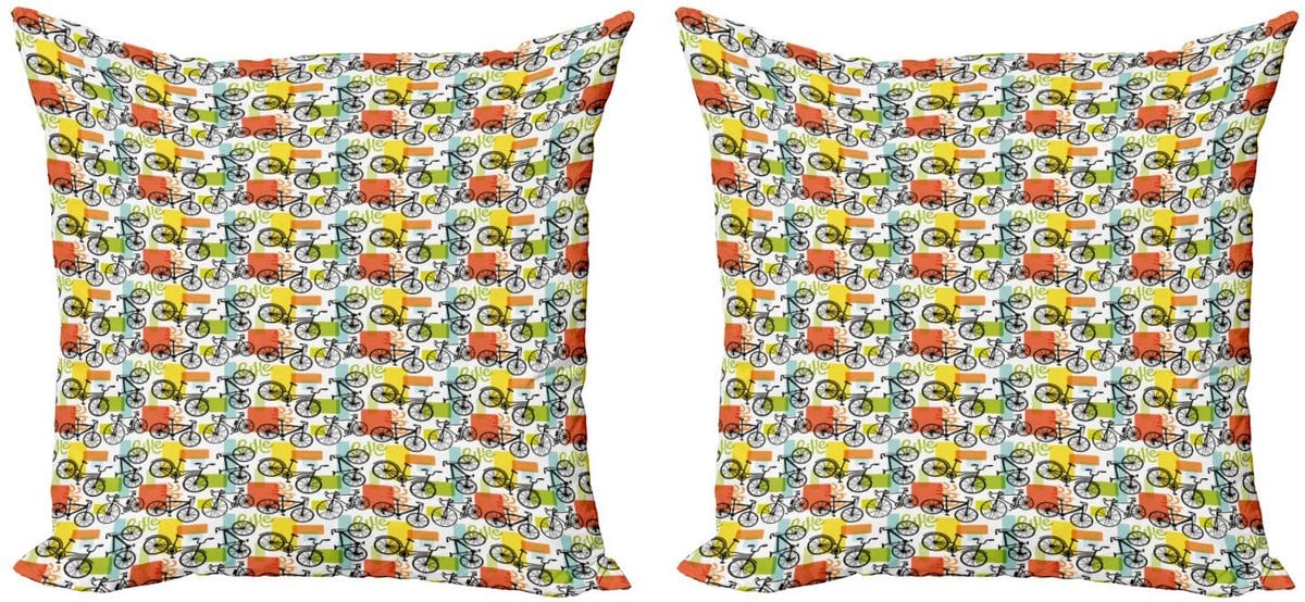 ABAKUHAUS Kussenhoes Set van 2 – Geometrisch Multicolor – Dubbelzijdig