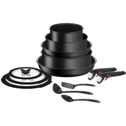 Tefal Ingenio Unlimited Pannenset 13-teilig, Pfannenset + Topfset, Schwarz