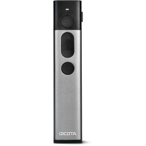 Dicota Presenter D32075, silber, mit grünem Laserpointer, USB, mit Akku, bis 30 m