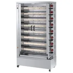 Vertikaler Gasbräter - 8 Spindeln - 48 Hähnchen | FECA