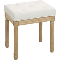 SITZHOCKER Polyester Gummiholz Beige