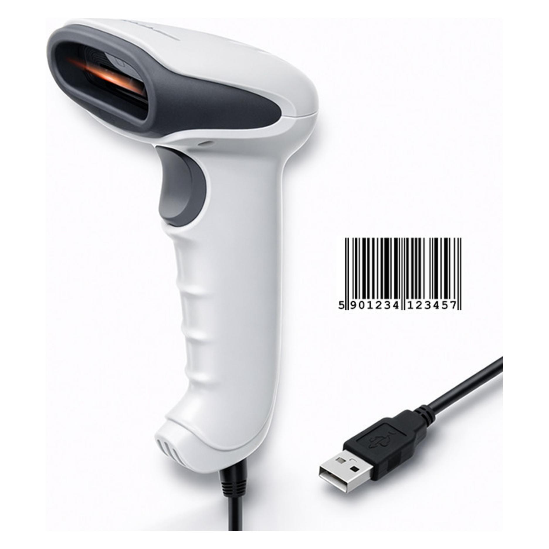 Qoltec 50865 Barcode scanner 1D CCD USB Baltas (1D-Barcodes) (50865)