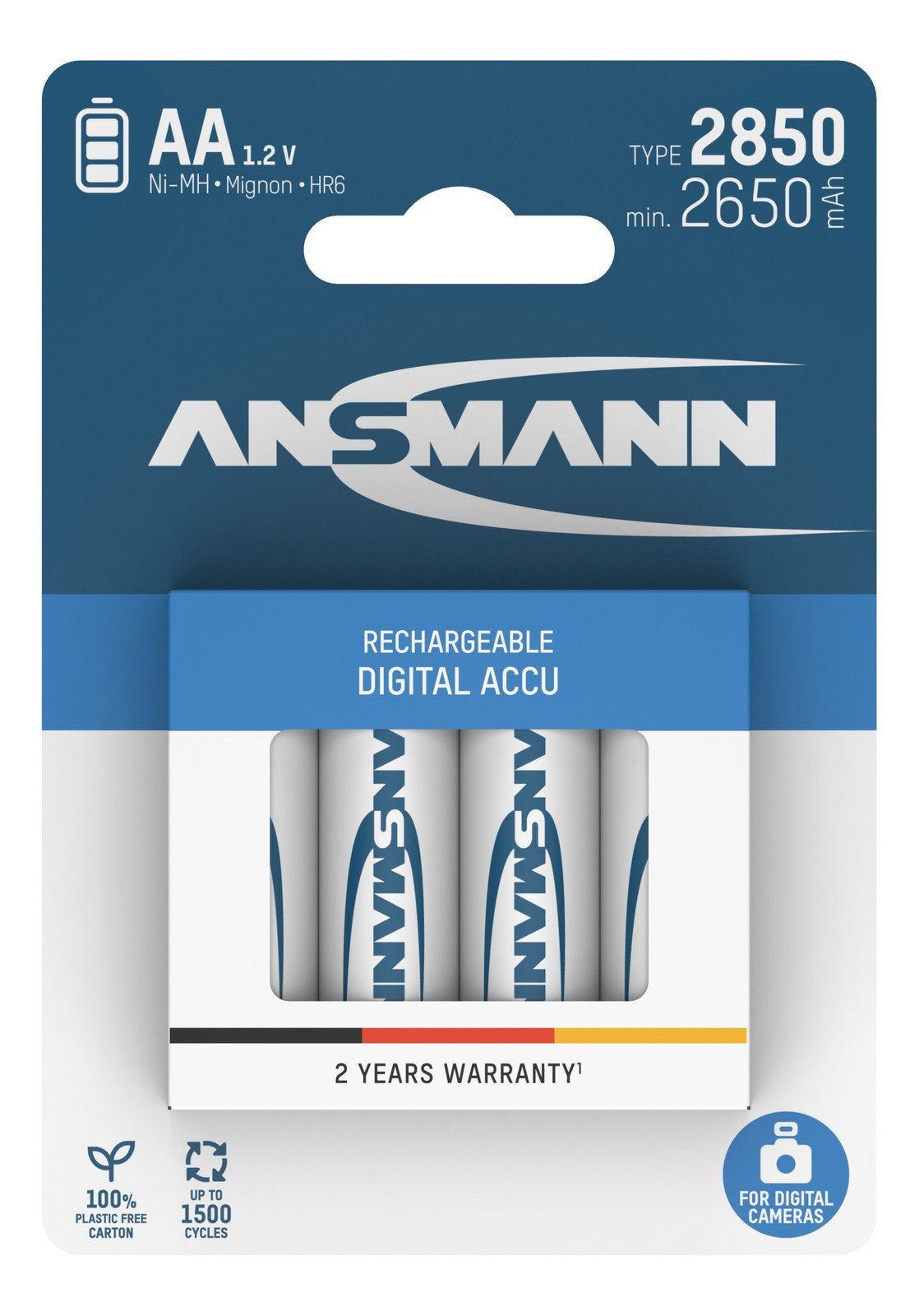Ansmann 2850 NiMH Mignon batterij 2650mAh - 4 stuks