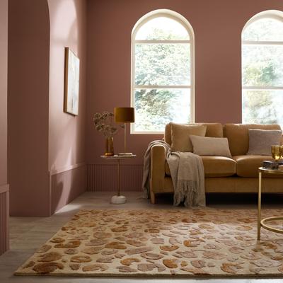 Teppich FLAIR RUGS "LEOPARD PRINT", beige (natürlich), B:200cm H:7mm L:300cm, Oberfläche: 65% Viskose, 35% Wolle. Rückseite: 100% Baumwolle, Teppiche, Teppich