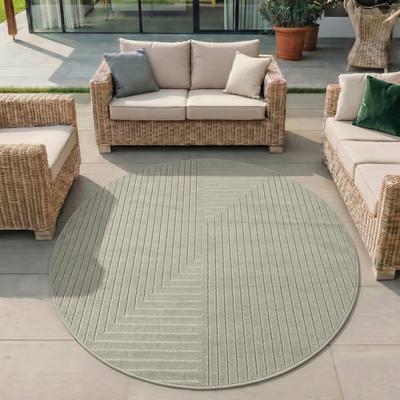 Outdoorteppich AYYILDIZ TEPPICHE "NOVA 1202 , auch als Läufer und Rund", grün, H:8mm Ø:200cm, Polypropylen (PP), Teppiche, Outdoorteppich, Material aus schmutzabweisendem Polypropylen, In-/Outdoor geeignet