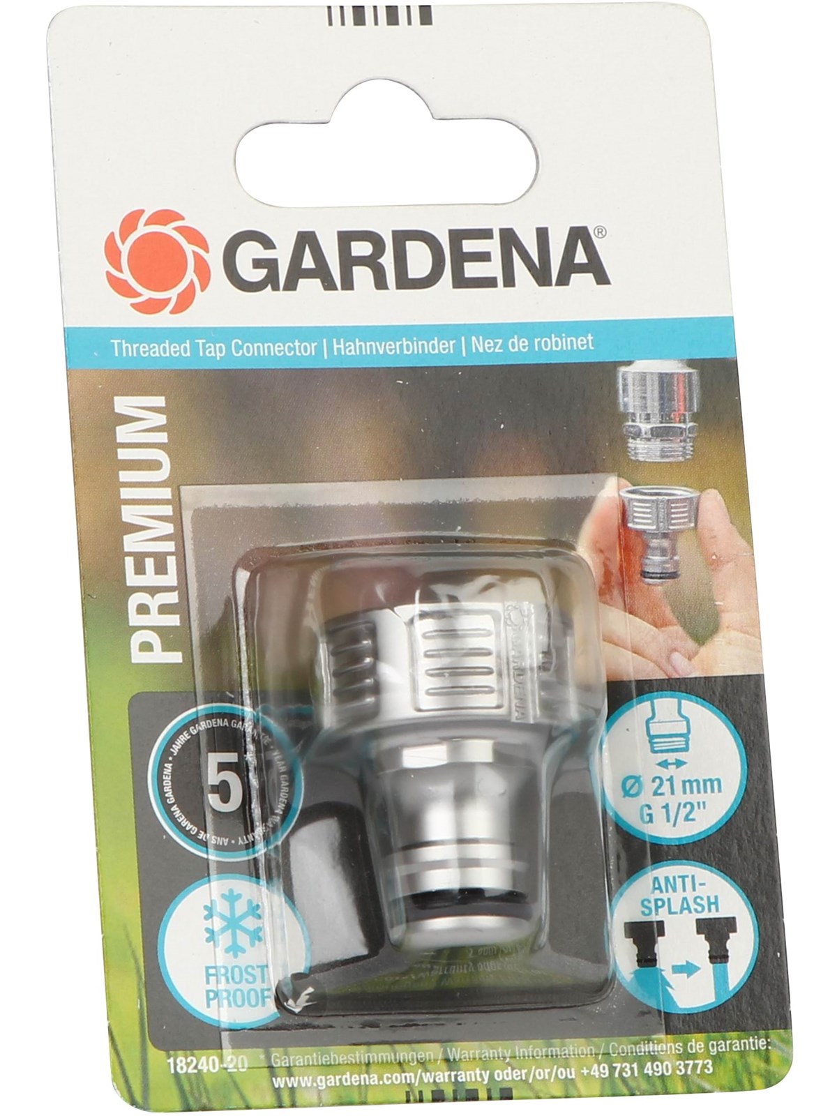 Gardena Premium Hahnverbinder 21 mm (G 1/2")