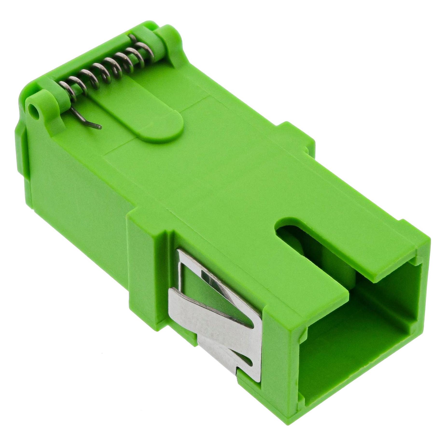 InLine LWL-Kupplung, Simplex SC/SC, singlemode, Keramik-Hülse, mit Shutter, grün (Netzwerk Kupplung) (89992F)