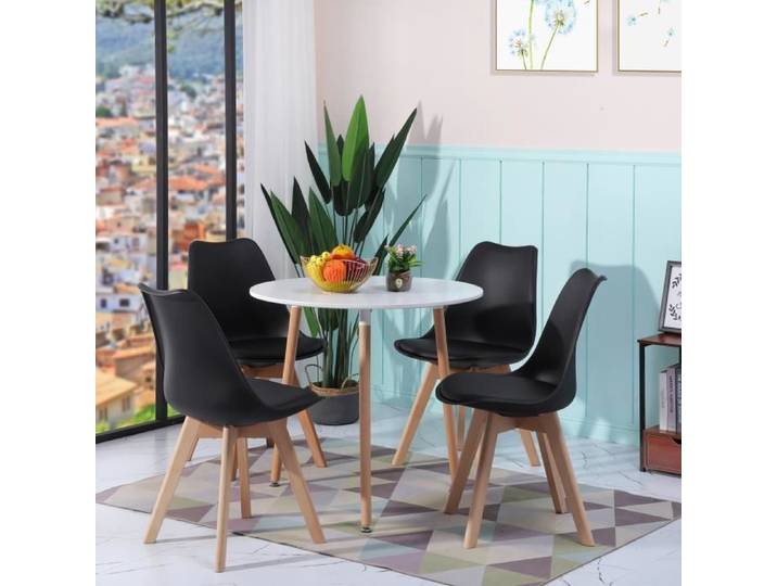 DORAFAIR Lot de 6 Chaises Design scandinave Noir