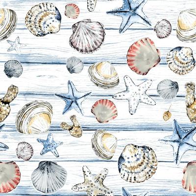 240x PAPER + DESIGN Tissue-Serviette 33 x 33 cm Beach Shells 3-lagig