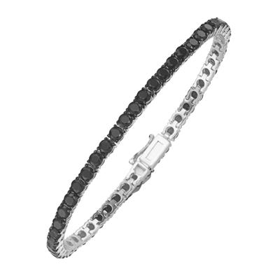 Armband "mit schwarzen Zirkonia, Silber 925", schwarz, GIORGIO MARTELLO MILANO, Armbänder, Damen, 18,5cm, Armband