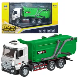 Müllwagen Metallwagen Huina Grün 1:50