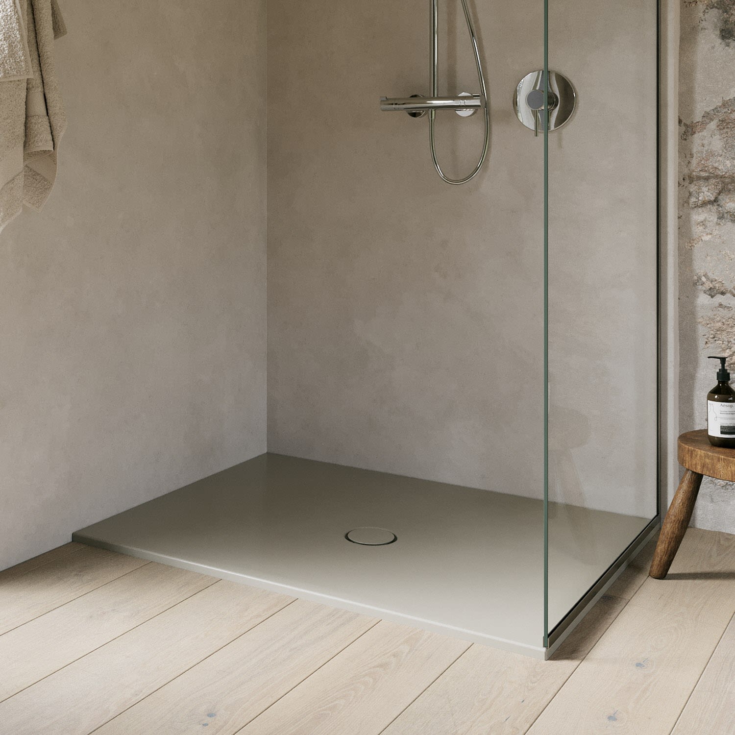 Bette BetteFloor Duschfläche 170 x 90 cm mit BetteAntirutsch Pro und Minimum-Wannenträger
