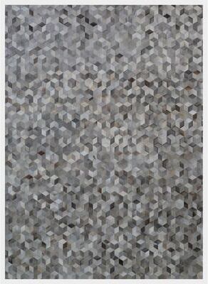 Exquisite Rugs Natural Hide hand-tufted Leather Hide Silver Area Rug - 8' x 10'