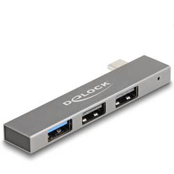 Delock 64274 USB-Hub 3 Port USB-A USB 3.2 Gen2 10 GBit/s mit USB-C® Stecker Grau 64274