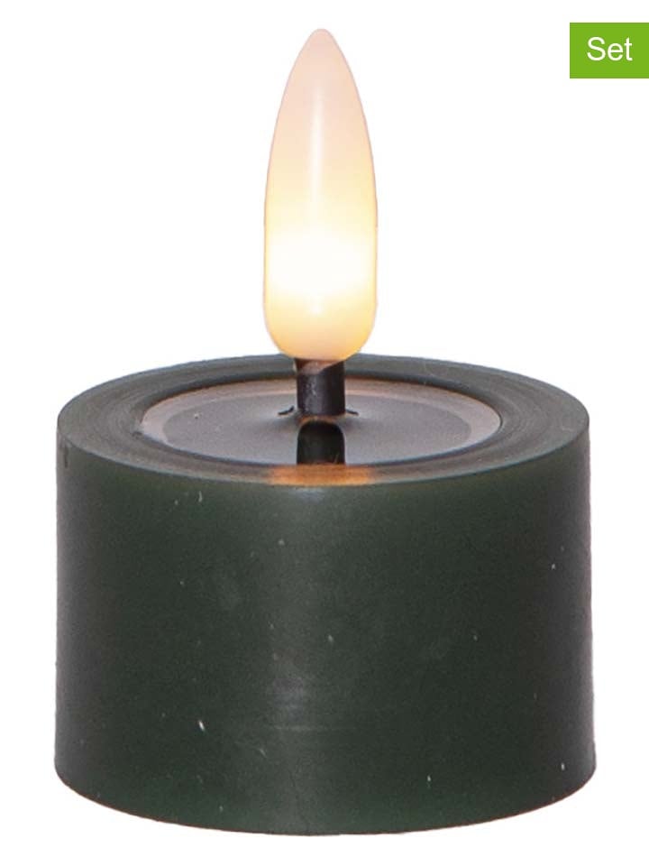 STAR Trading 2er-Set: LED-Wachskerzen in Grün - (H)4 x Ø 5 cm - onesize