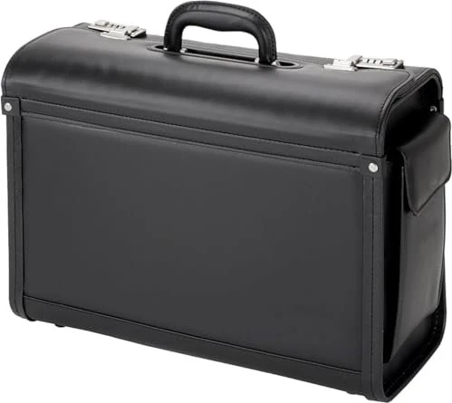 Alassio Pilotenkoffer GENOVA Lederimitat schwarz 46,0 x 20,5 x 35,0 cm