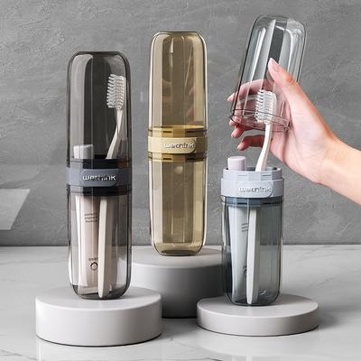Smart Shopping Spot Transparent Toothbrush Travel Case Portable Toothbrush Holder For Outdoor & Business Trips black