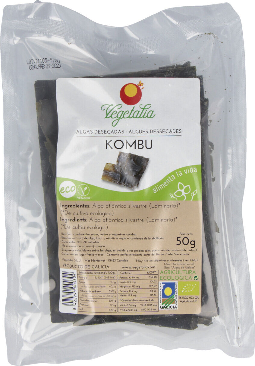Vegetalia alga kombu 50gr. bio - vegetalia