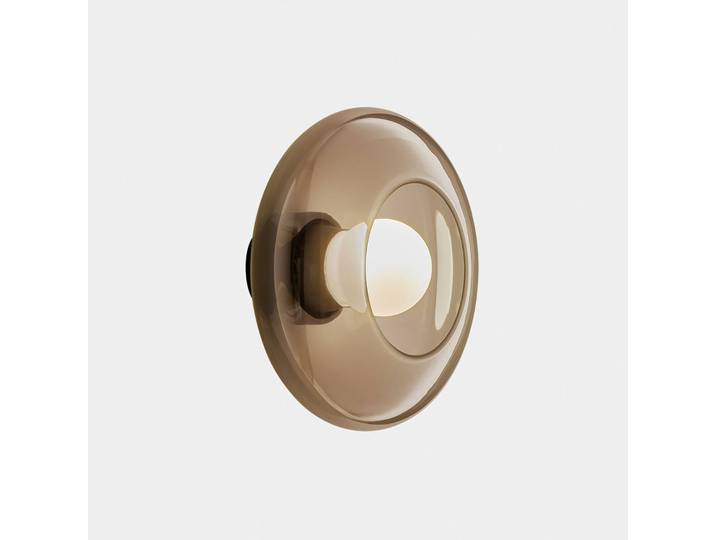 LEDS-C4 Wandlampe Trip Glass, dimmbar, creme / amber, für Wohn- / Esszimmer, Aluminium, Modern, Wandleuchte, Wandlampe Innen