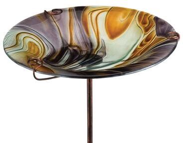 Regal Art and Gift Regal Art & Gift 24 Inch Birdbath/Feeder Stake - Swirl Black