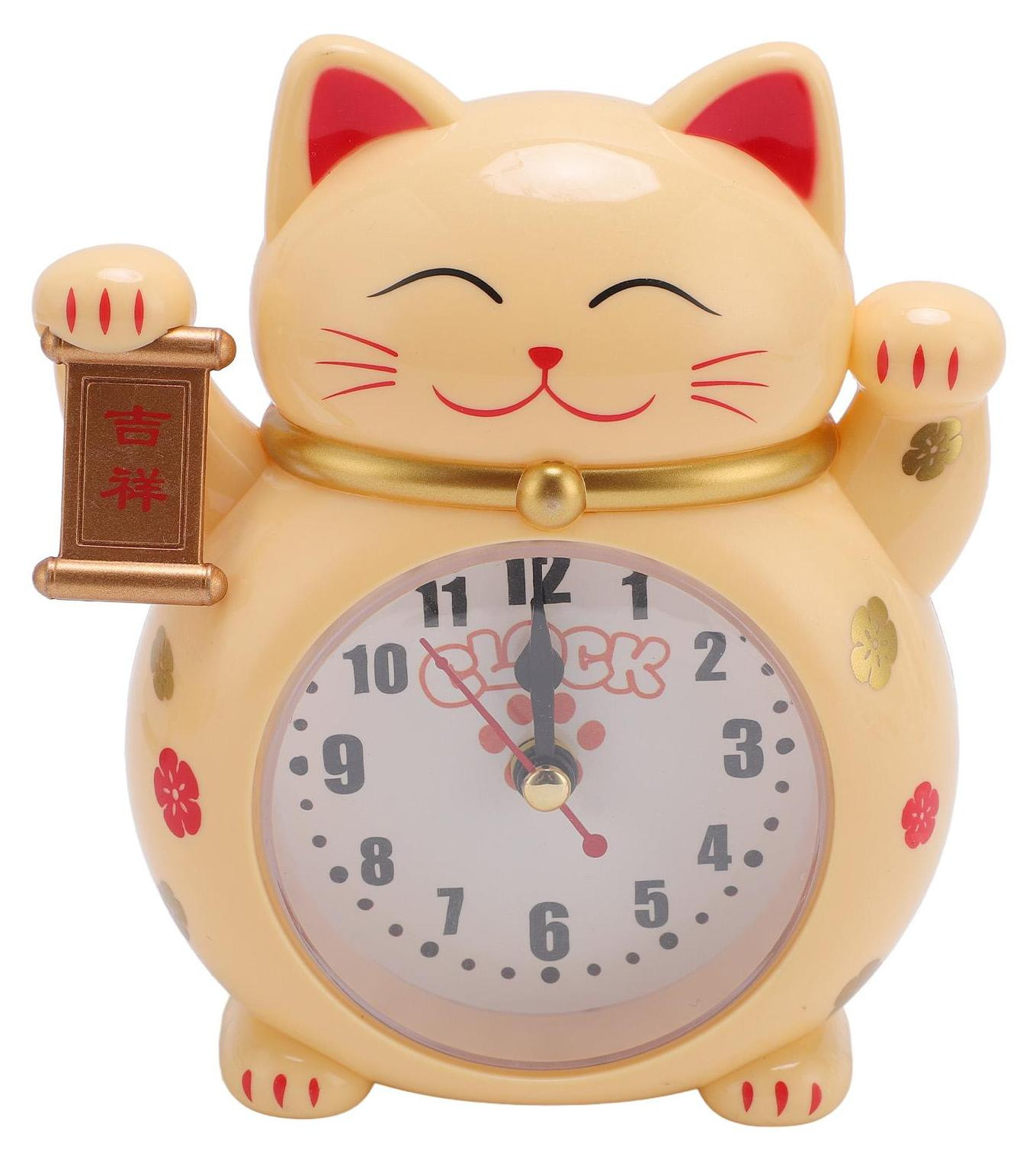 Gistuch Lucky Cat klok, geel, model YF2025D