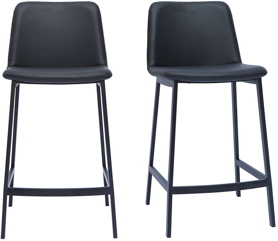 Miliboo Design-Barhocker schwarz H 66 cm (2er-Set) ARSENE