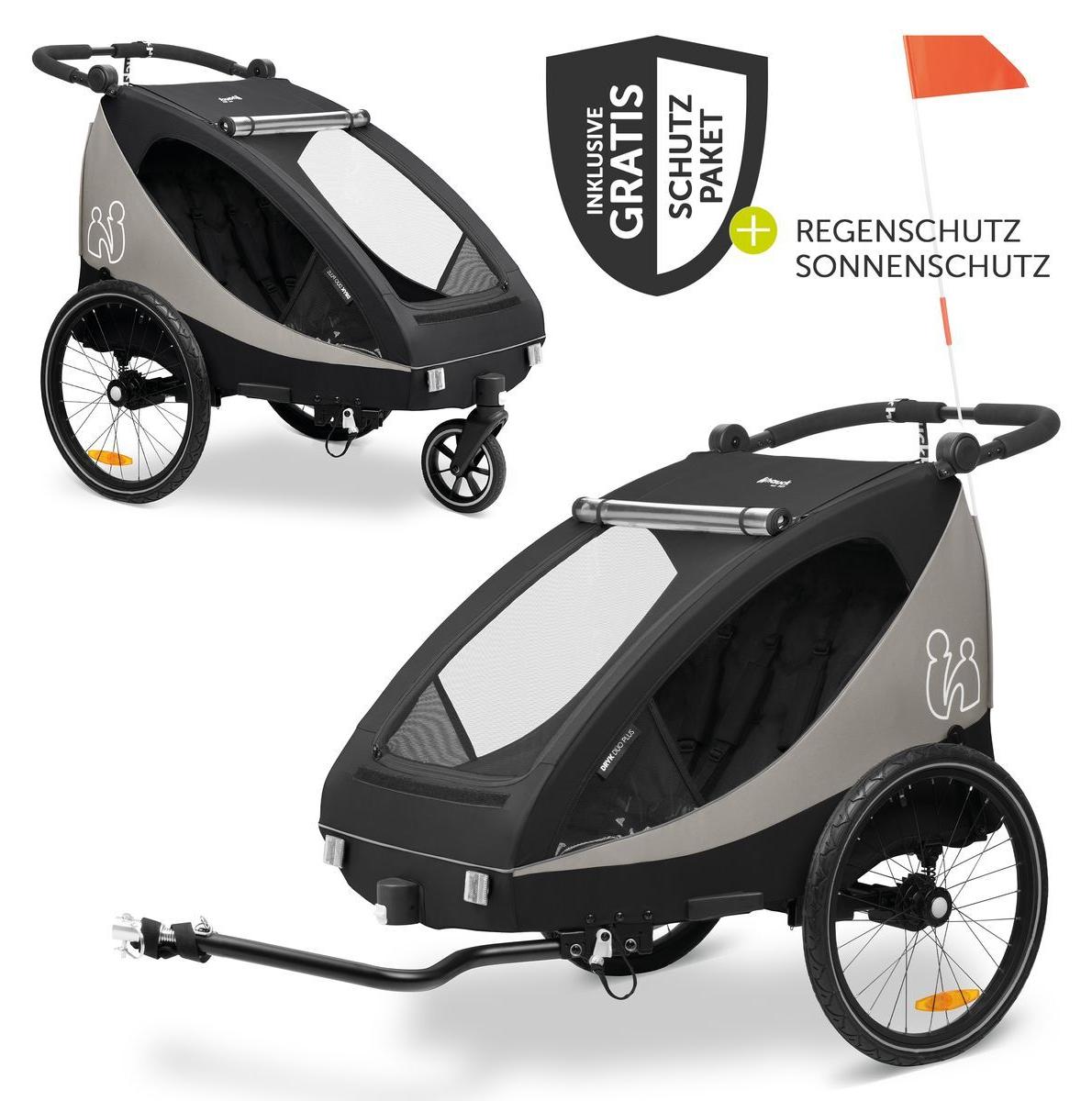 Hauck 2in1 Fahrradanhänger Dryk Duo Plus für 2