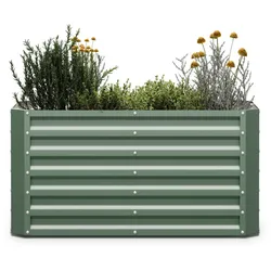 Blumfeldt High Grow Straight Hochbeet 120x60x60cm Stahl-Wellblech einfacher Aufbau rost- und frostsicherGrün