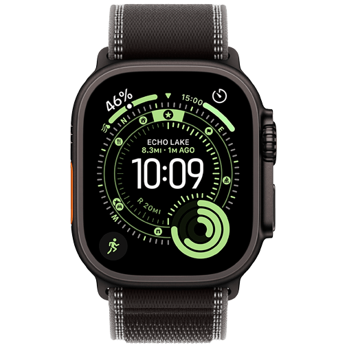Apple Watch Ultra 3 49mm Schwarz (Schwarzes Textilarmband S/M)