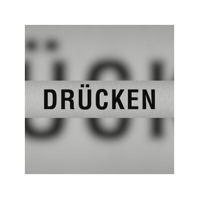 Aufkleber - Piktogramm Drücken, Edelstahl, selbstklebend, 160x40 mm