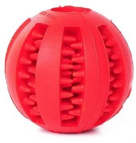 Uplifted Finds Dog Toy Ball Food Treat Feeder And Chew Cleaning Ball For Small And Medium Dogs 2.36 In red