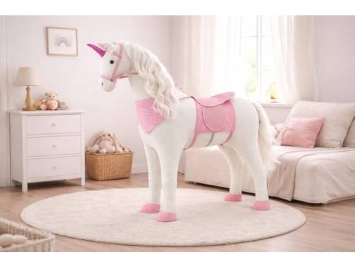 Sweety Toys 10387 Einhorn Plüsch Pferd Stehpferd Reitpferd 105 cm