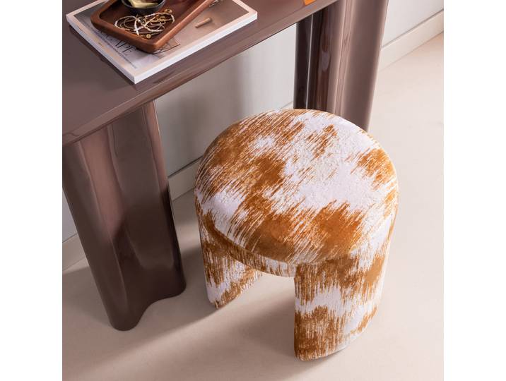 Polsterhocker 45 x 47 x 45cm Braun/Karamell Chenille