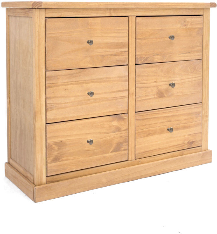 Brambly Cottage Maplewood 110 cm W Chest of 6 Drawers Waxed 91cm H X 110cm W X 40cm D