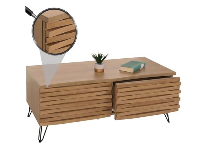 Mendler Couchtisch HWC-M49 46x110x55cm MDF - Natur
